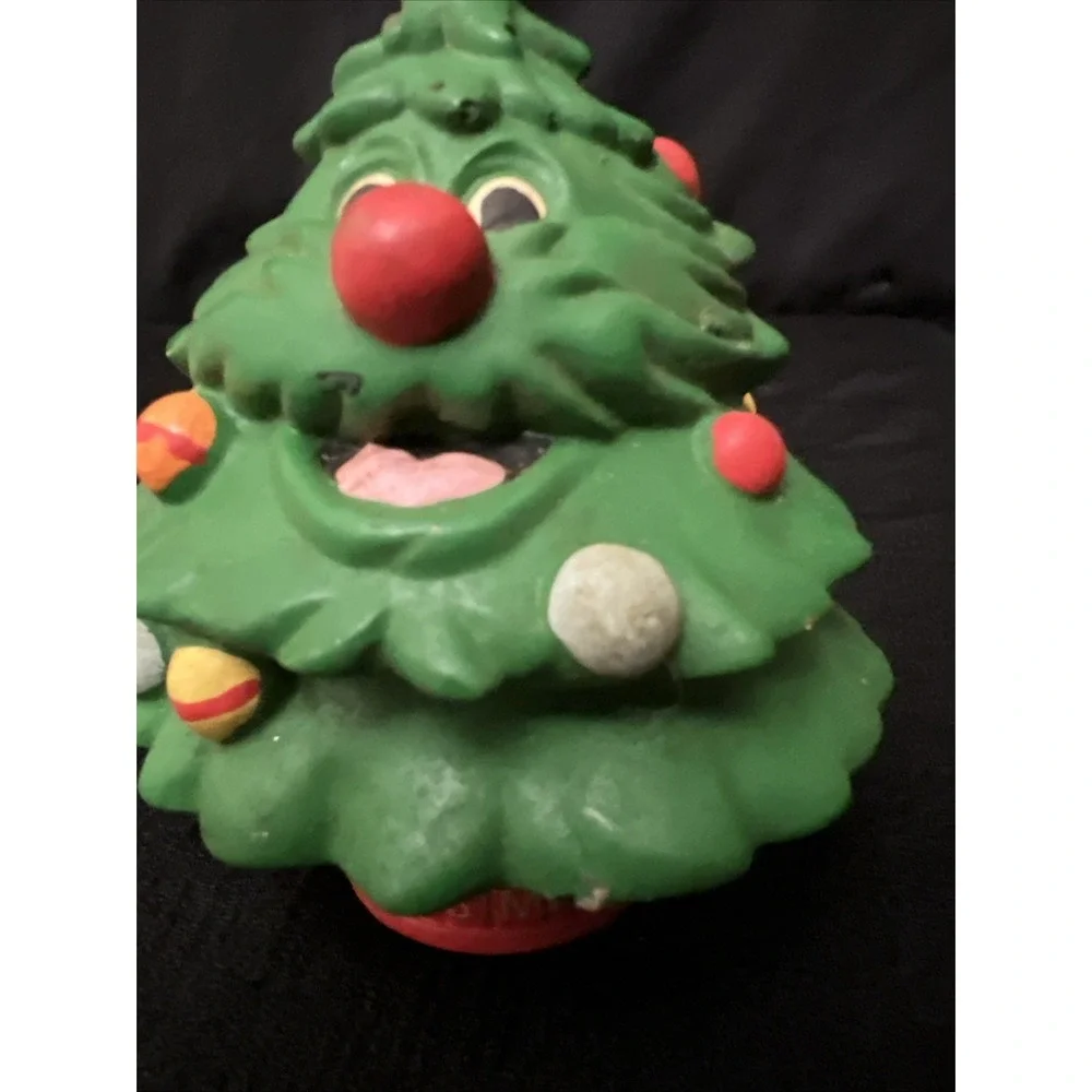 Vintage 1988 Applause Christmas Tree Figure Rubber Toy Holiday Decoration